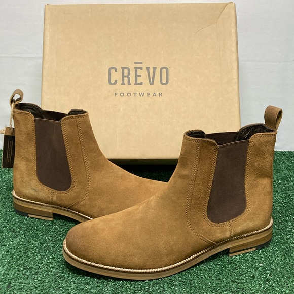 New Crevo Tan Suede Chelsea Boots with memory foam men’s size 9 (OKPM-07-018) - Picture 1 of 9